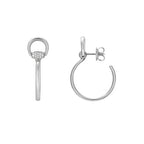 Gucci "Horsebit" 18kt White Gold Diamond Hoop Earrings