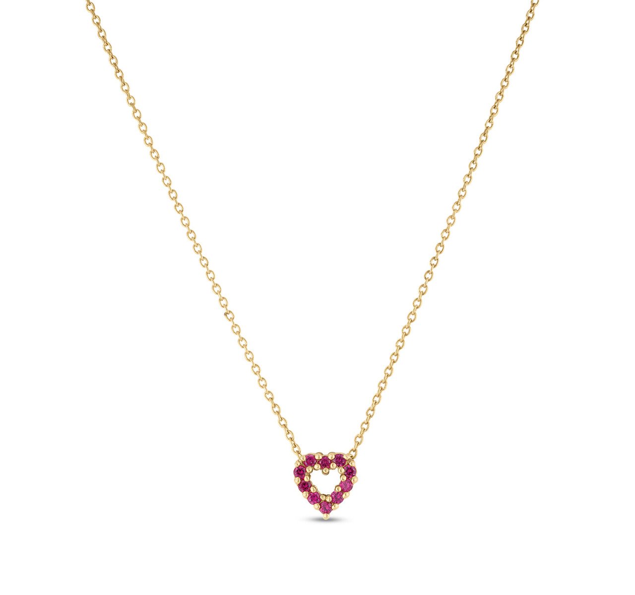 Roberto Coin "Tiny Treasures" Ruby and Diamond Reversible Heart Necklace