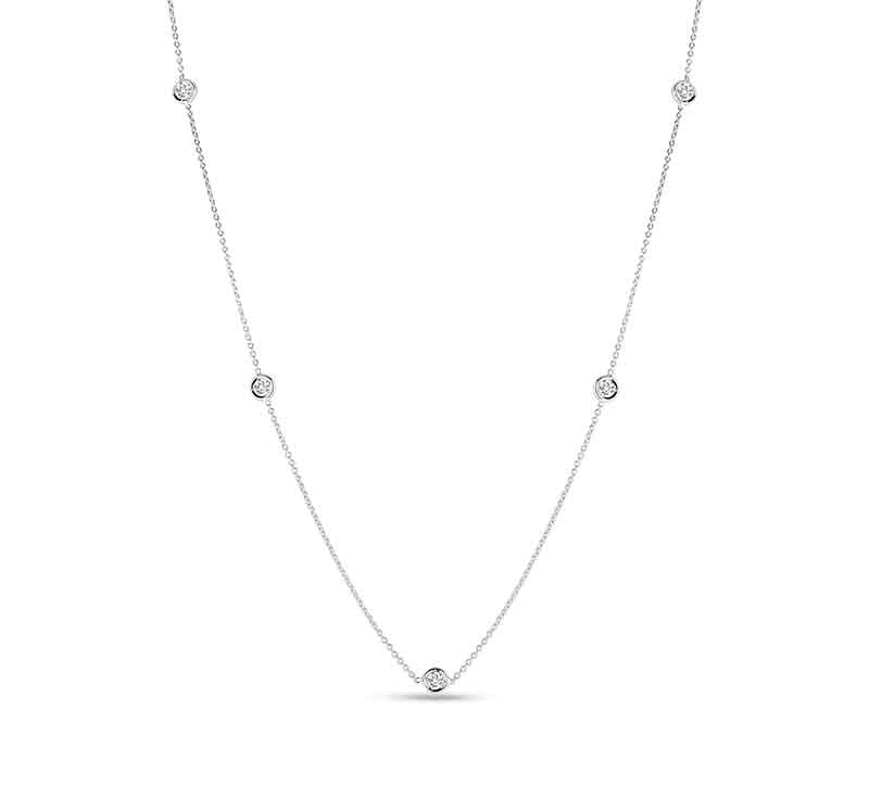"Diamonds by the Inch" Necklace with 5 Diamond Stations