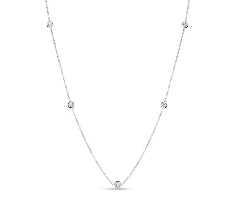 Roberto Coin "Diamonds by the Inch" Women's Necklace with 5 Diamond Stations