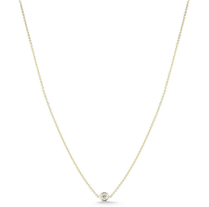 Roberto Coin 18kt Yellow Gold "Diamonds by the Inch" Women's Necklace with 1 Diamond Station