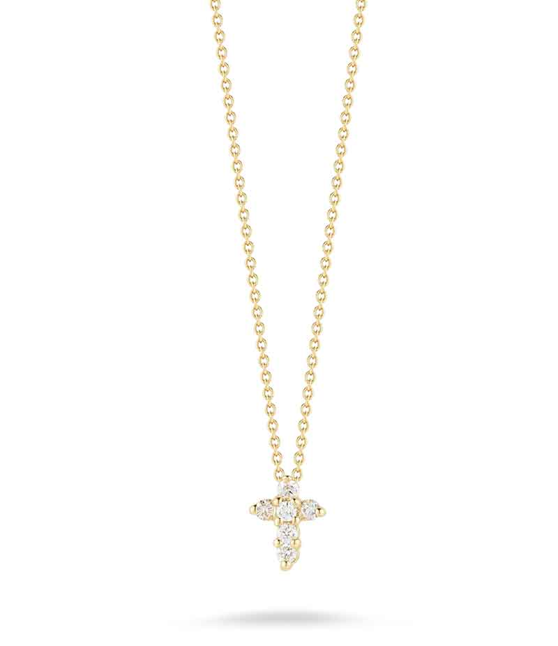 Roberto Coin Baby Cross Pendant with 0.11 cts Diamonds