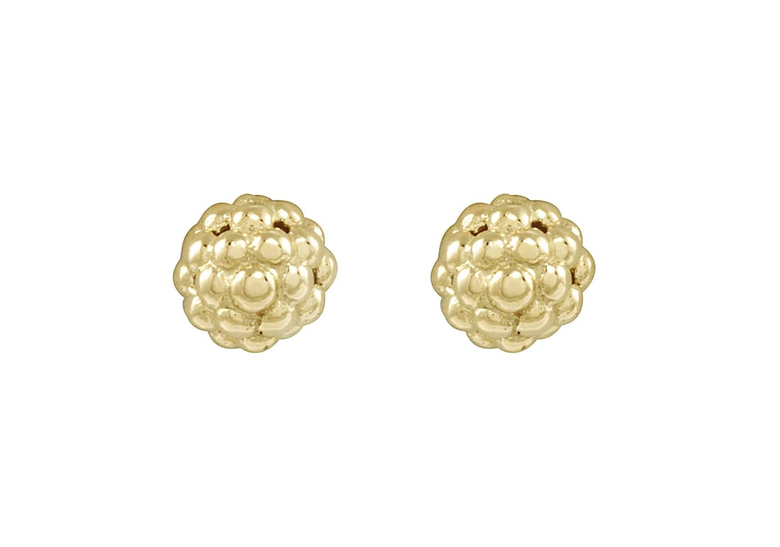 LAGOS "Signature Caviar" Beaded 18kt Yellow Gold Stud Earrings