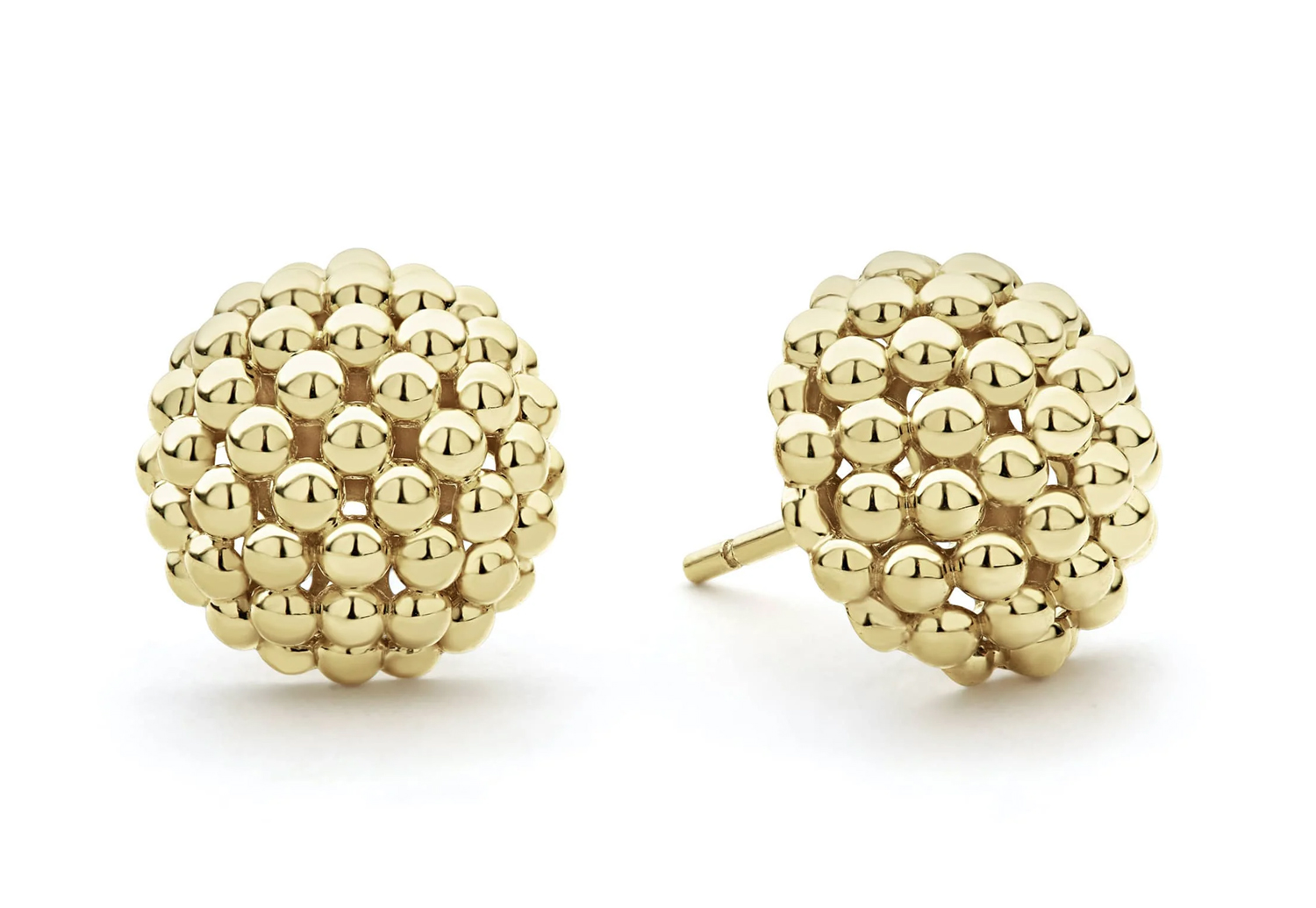"Caviar Gold" Beaded Stud Earrings in 18kt Yellow Gold