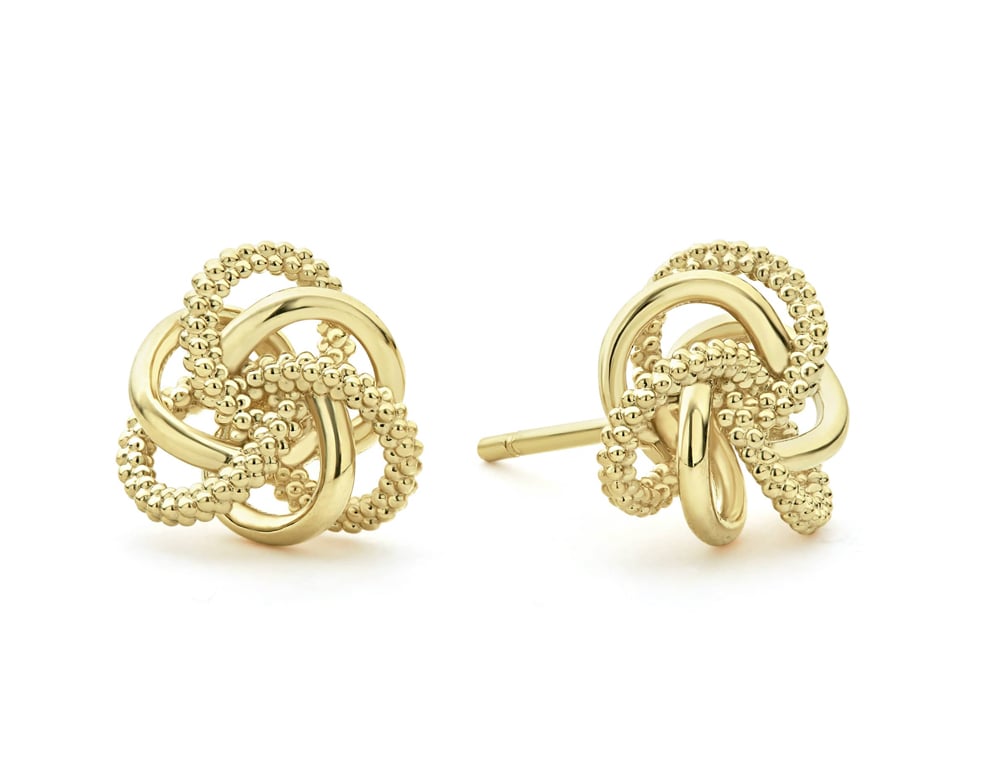 LAGOS "Love Knot" Large Earrings in 18kt Yellow Gold