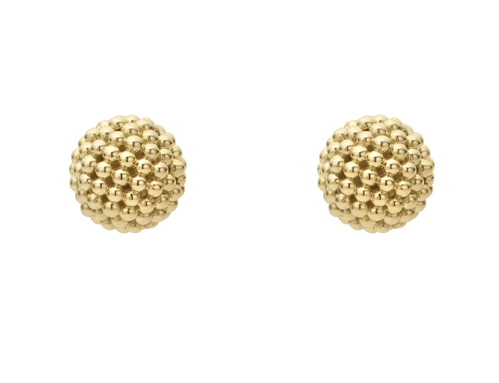 "Caviar Gold" Beaded Stud Earrings in 18kt Yellow Gold