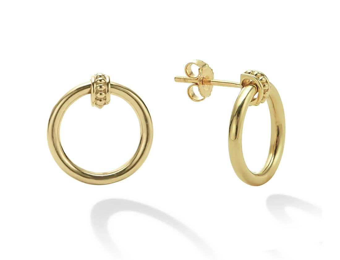 LAGOS "Meridian" 18kt Yellow Gold Circle Stud Earrings