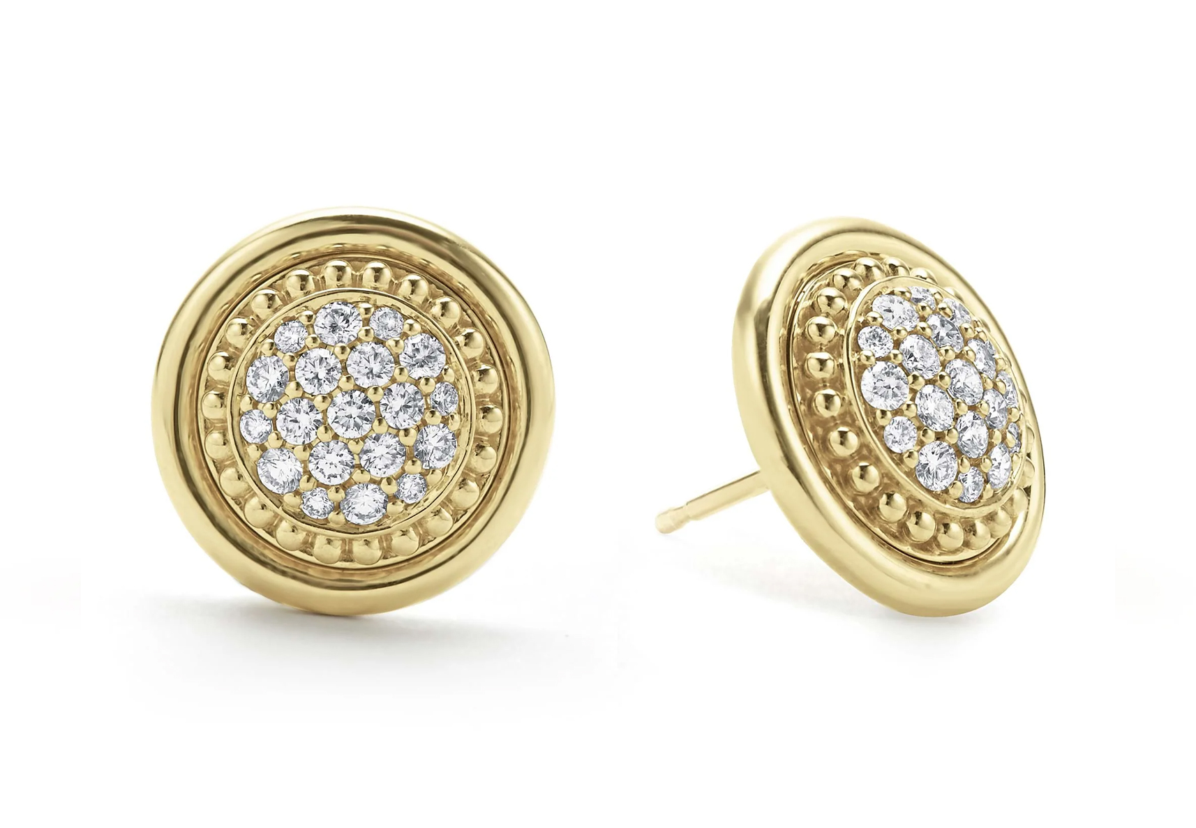 LAGOS "Meridian" 18kt Yellow Gold Diamond Stud Earrings