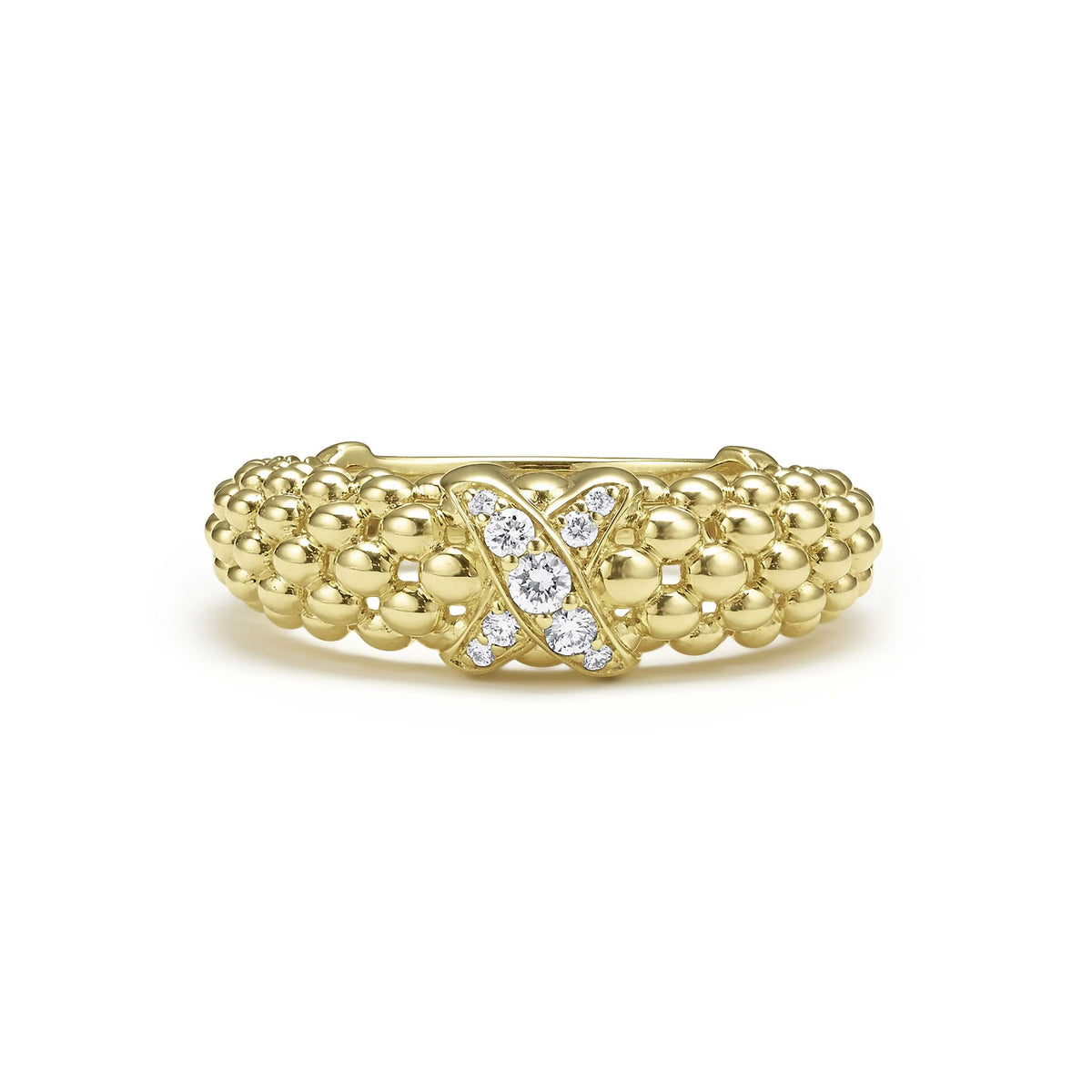 "Embrace" 18kt Gold X Caviar Diamond Ring (7)