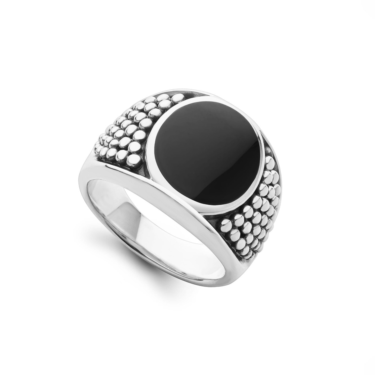 LAGOS "Anthem" Black Agate Oval Band Ring