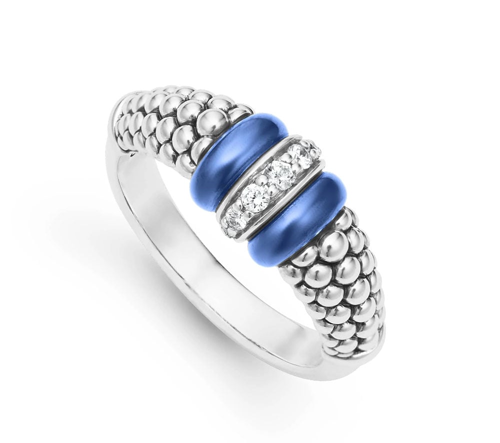 LAGOS "Blue Caviar" Blue Ceramic Diamond Women's Ring
