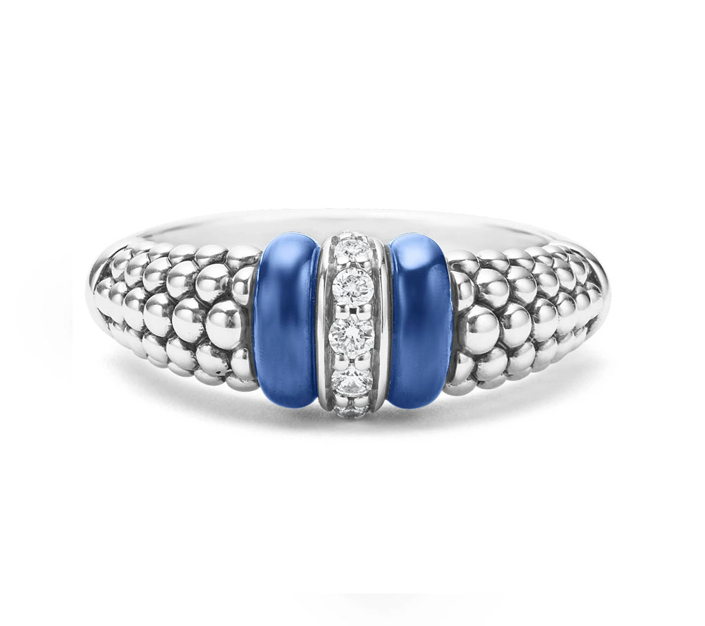 LAGOS "Blue Caviar" Blue Ceramic Diamond Women's Ring