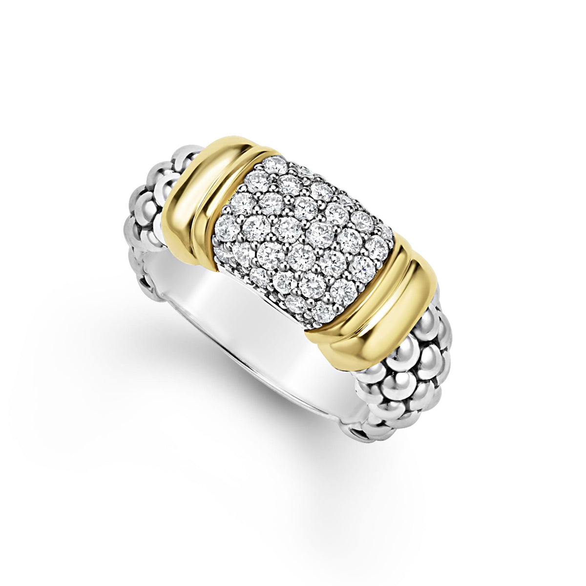 "Signature Caviar" Two-Tone Caviar Diamond Ring (7)