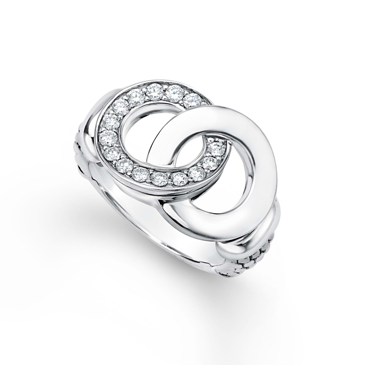LAGOS Large Signature Caviar Interlocking Diamond Ring (7)