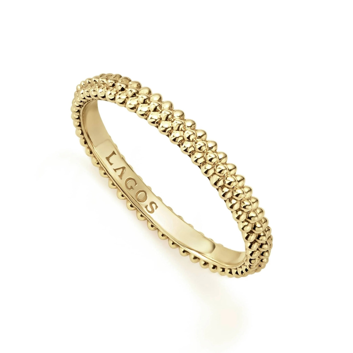 "Caviar Gold" Stacking Ring in 18kt Yellow Gold (7)