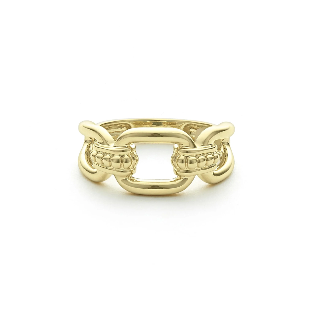 "Signature Caviar" Gold Link Ring (7)