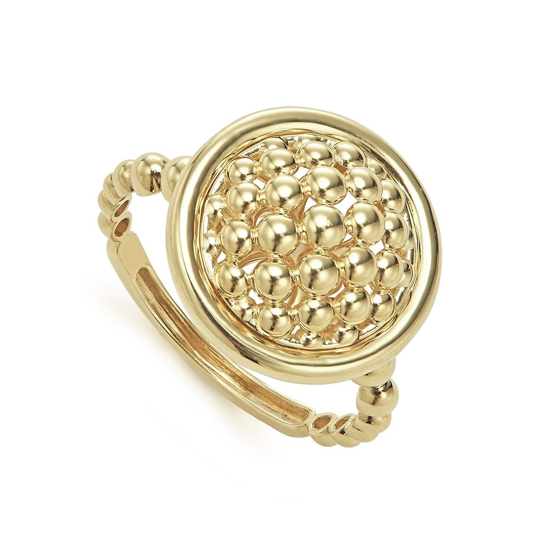 LAGOS "Meridian" 18kt Yellow Gold Caviar Ring, Size 7