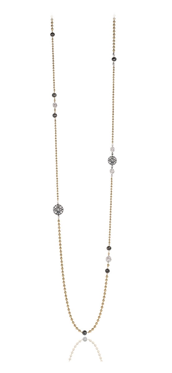 Mariani 18kt white gold Lucilla flower diamond station necklace