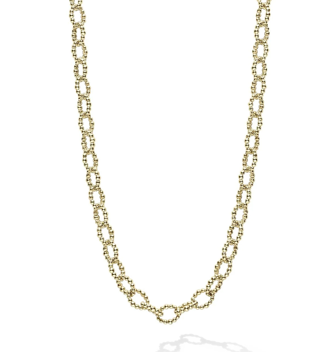 "Signature Caviar" Small Link in 18kt Yellow Gold