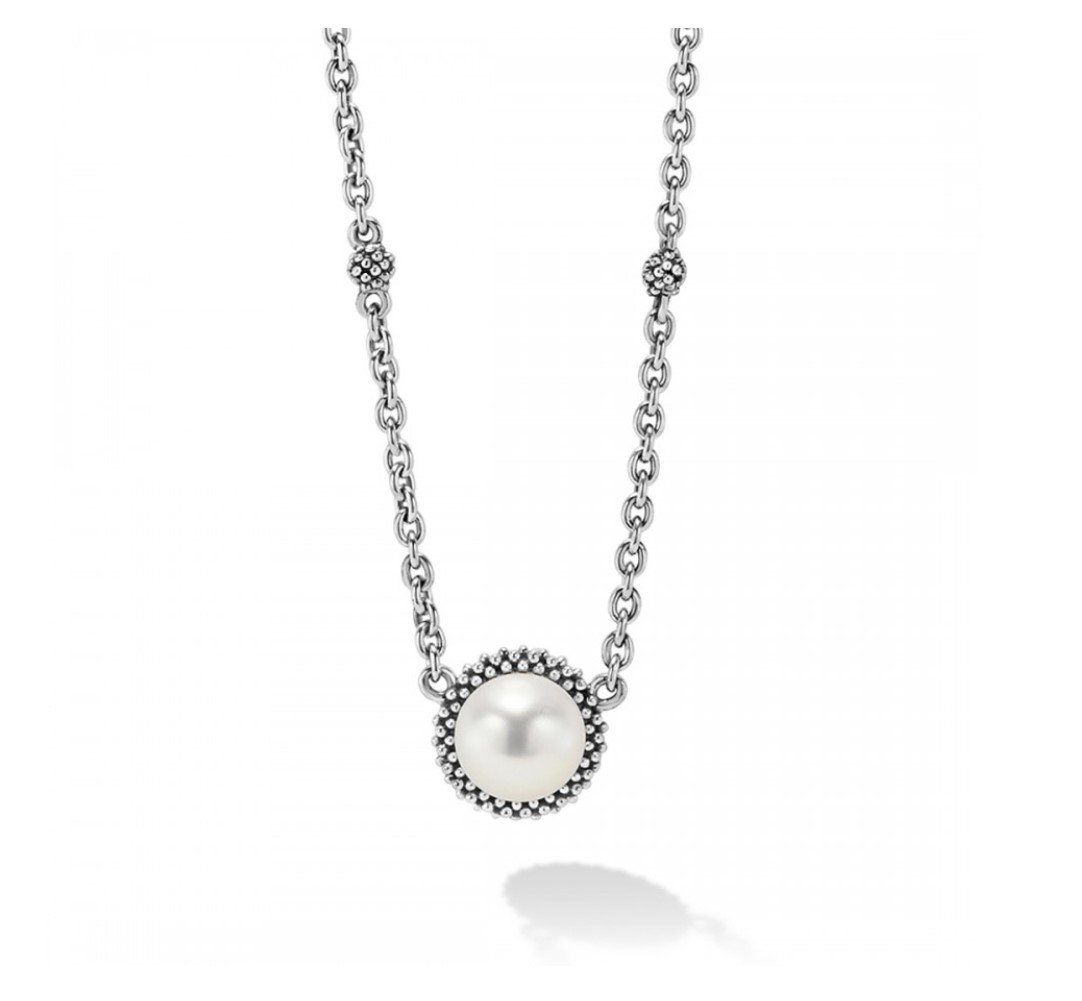 LAGOS "Luna" Pearl Pendant Necklace 