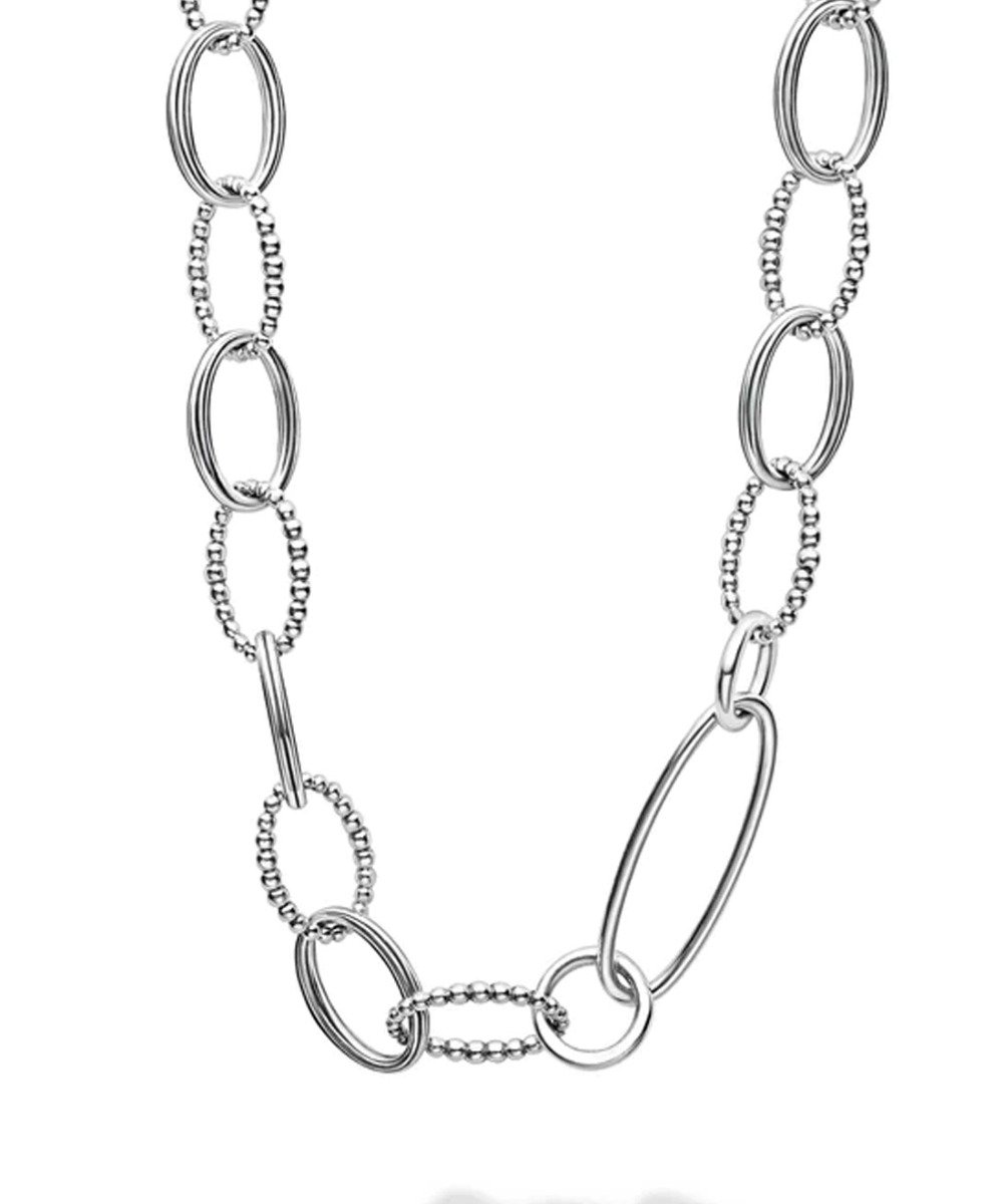 LAGOS "Signature Caviar" Sterling Silver Link Necklace, 20"