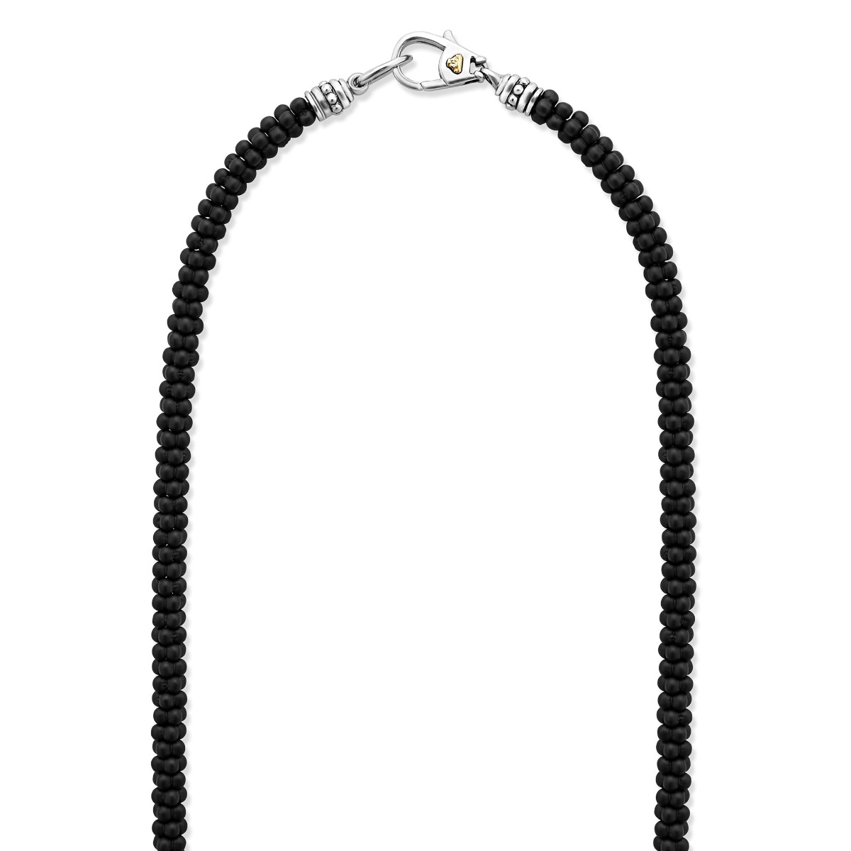 "Black Caviar" Matte Black Ceramic Beaded Necklace