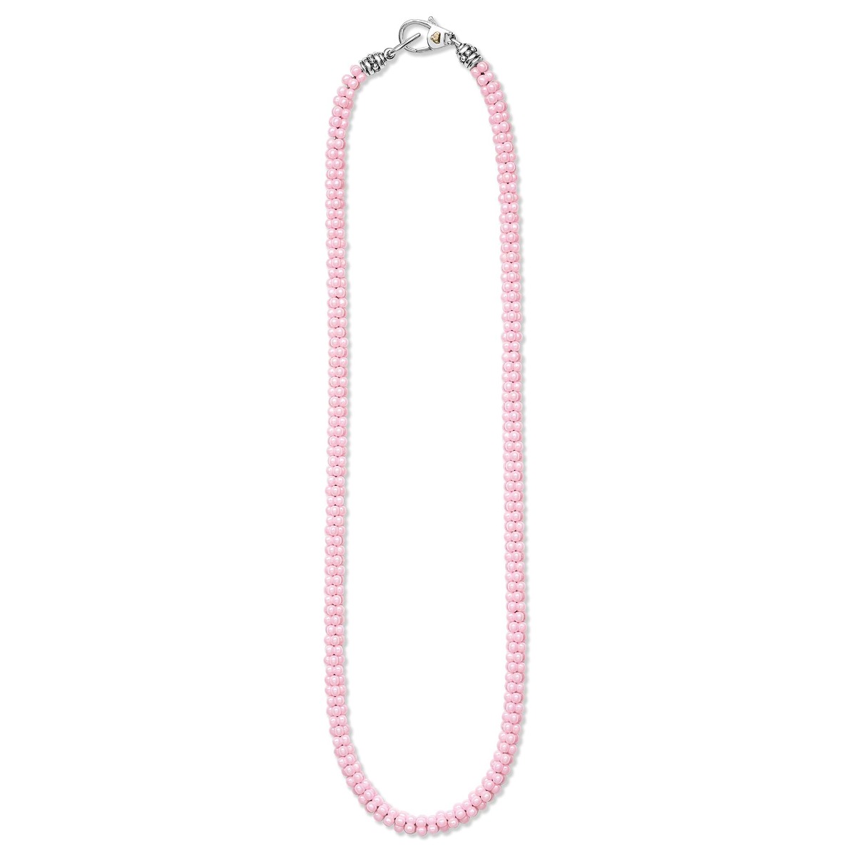 "Pink Caviar" Ceramic Caviar Beaded 18" Necklace