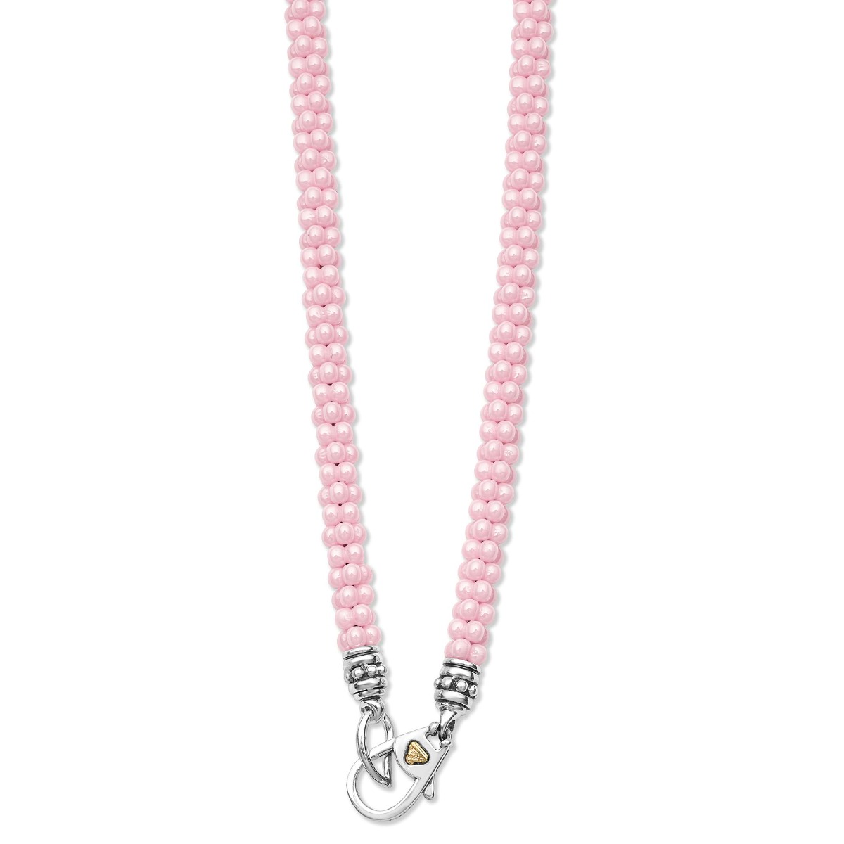 "Pink Caviar" Ceramic Caviar Beaded 18" Necklace