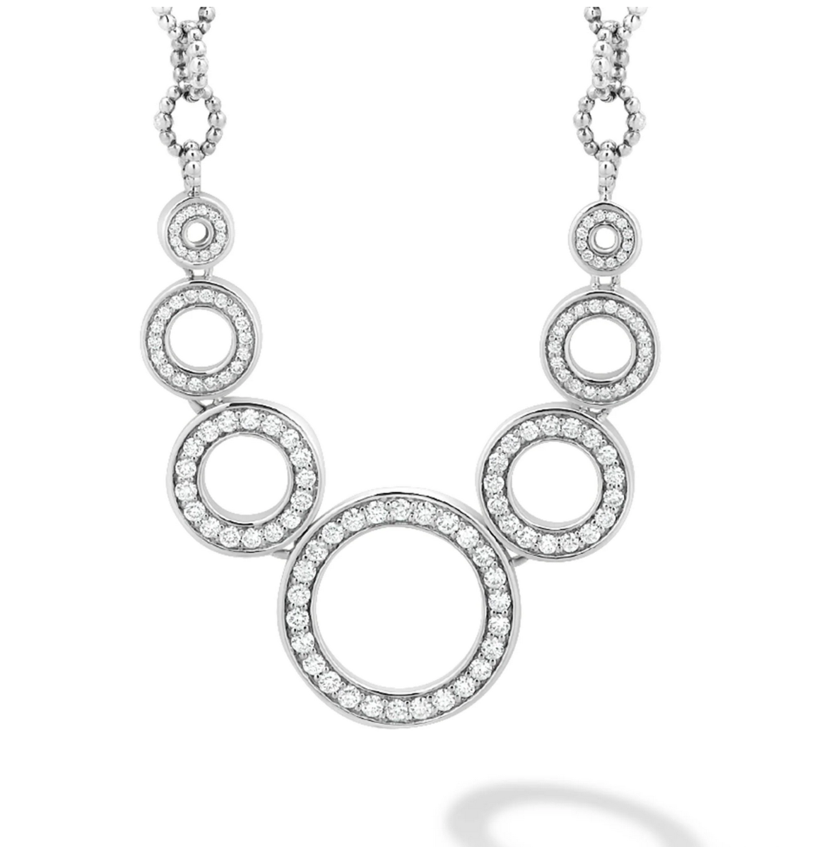 LAGOS "Caviar Spark" Seven Circle Diamond Link Necklace