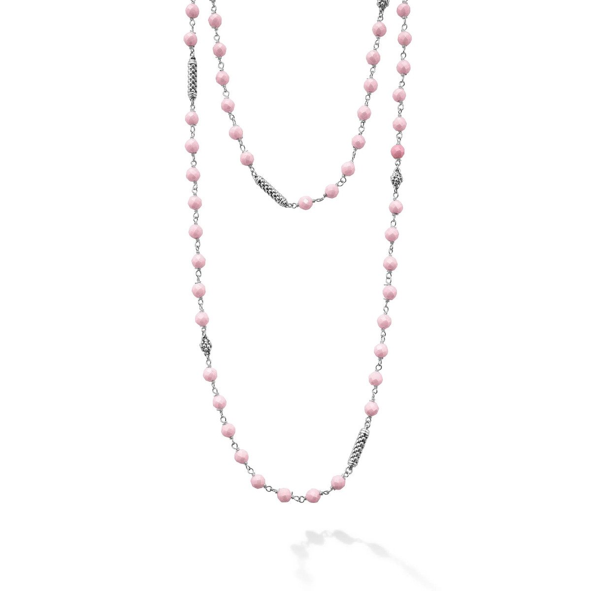 LAGOS "Pink Caviar" Long Pink Ceramic Beaded Necklace