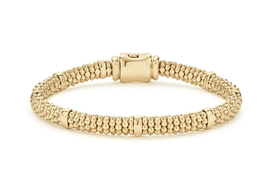"Caviar Gold" Station 6mm Caviar Bracelet in 18kt Yellow Gold (7)