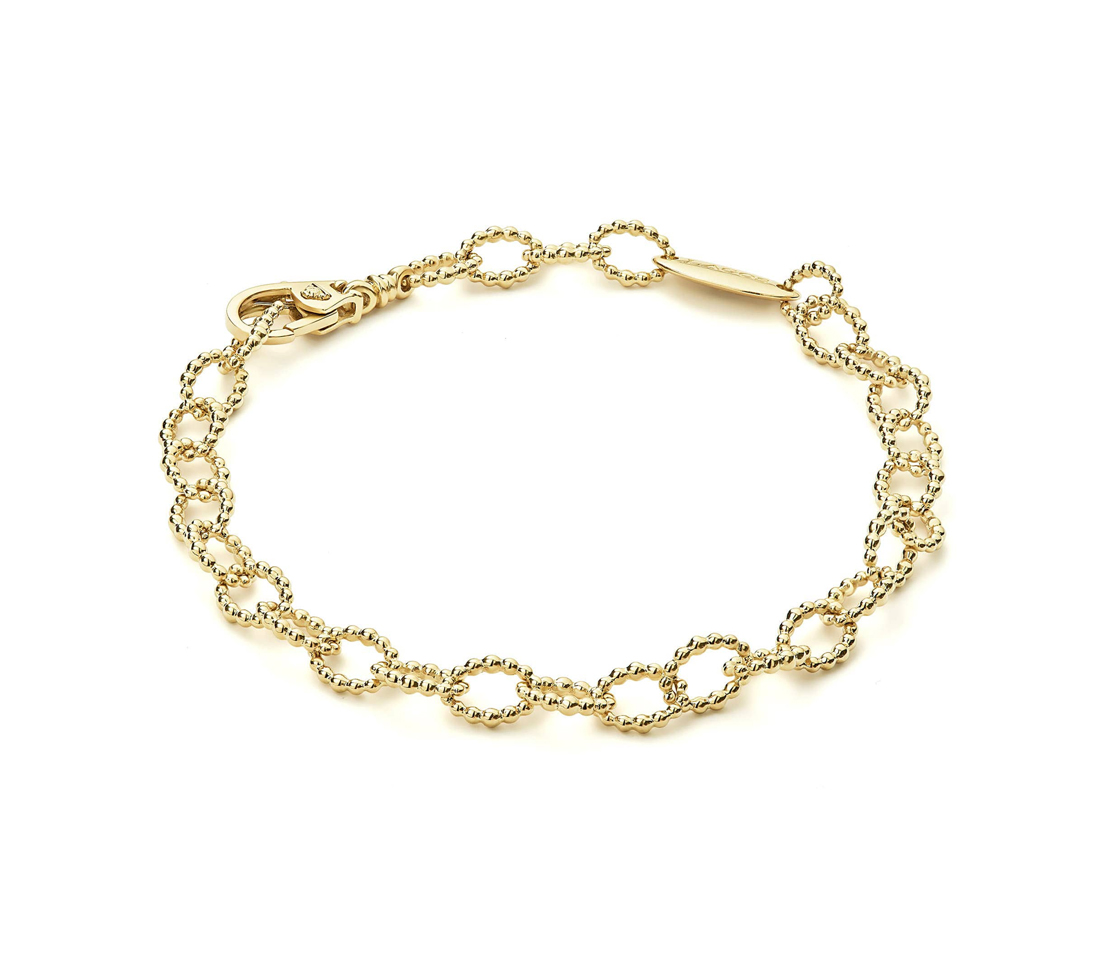 "Caviar Gold" Small Link Bracelet in 18kt Yellow Gold (7)