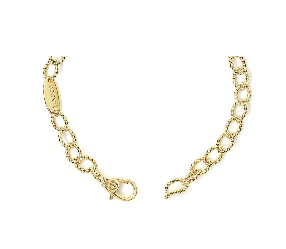 "Caviar Gold" Small Link Bracelet in 18kt Yellow Gold (7)