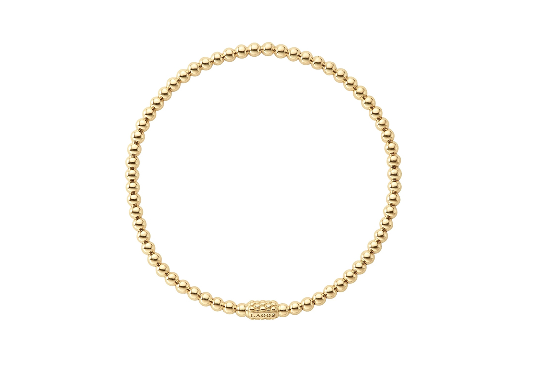 "Caviar Gold" 3mm Bead Bracelet in 18kt Yellow Gold (7)