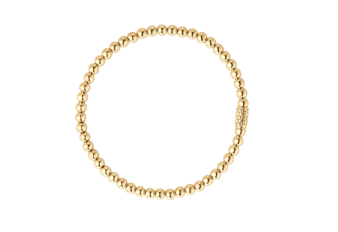 LAGOS "Caviar Gold" 4mm Bead Bracelet in 18kt Yellow Gold