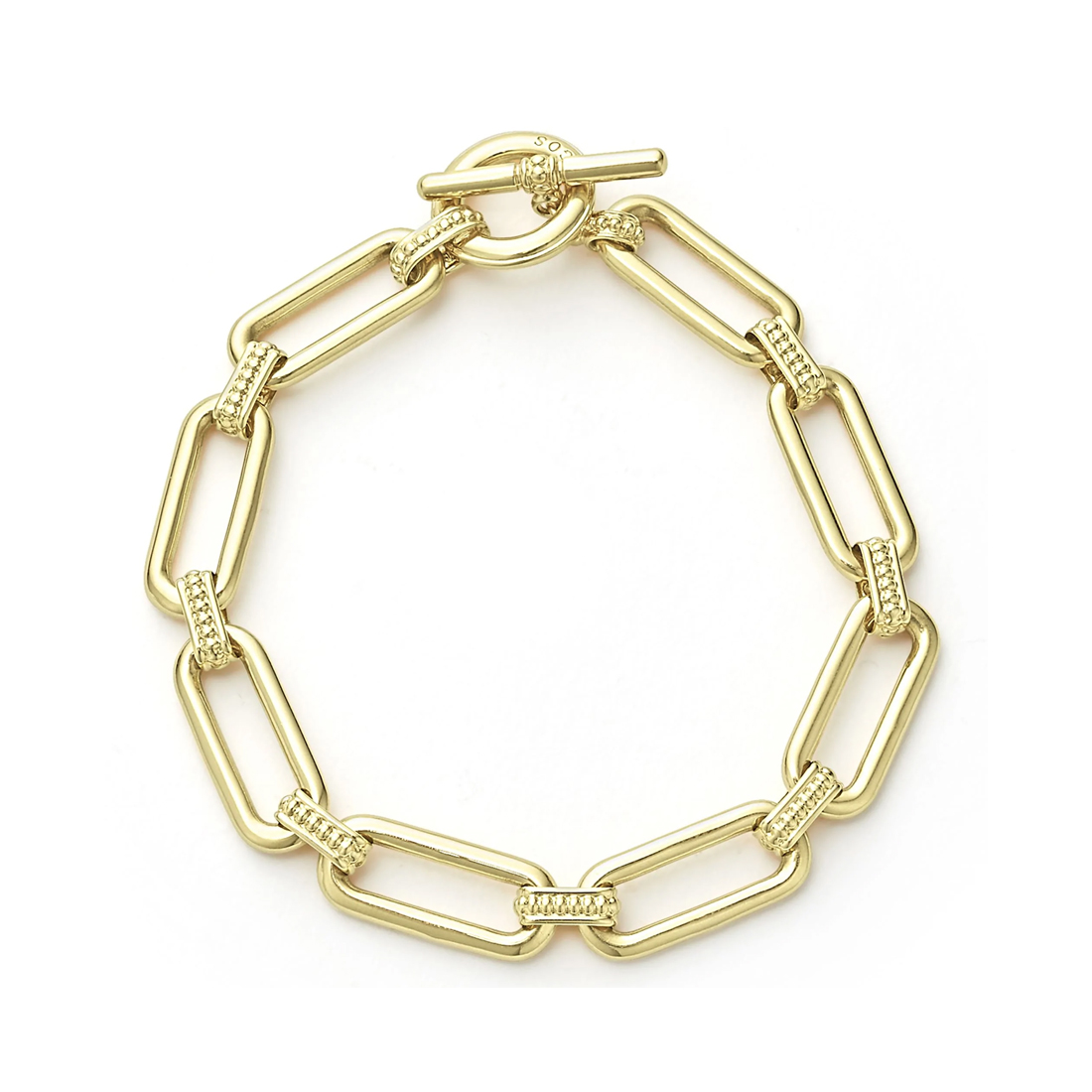 "Signature Caviar" Gold Link Bracelet