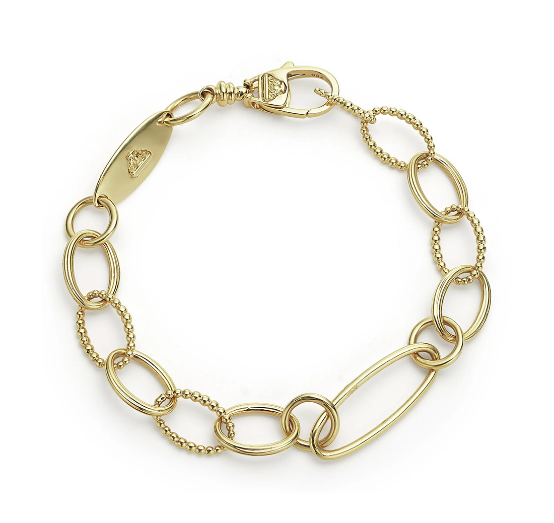 "Signature Caviar" 18kt Oval Gold Link Bracelet (7)