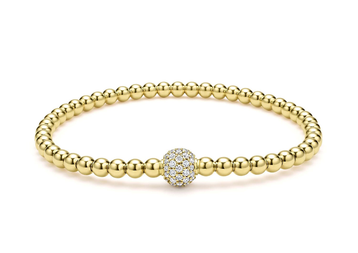 LAGOS "Caviar Gold" Gold and Diamond Bead Bracelet