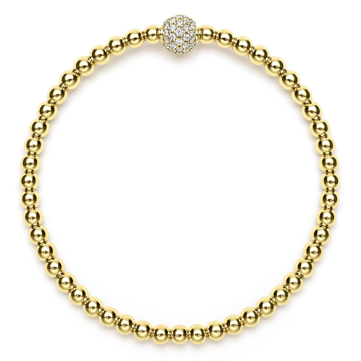 "Caviar Gold" Gold and Diamond Bead Bracelet (7)