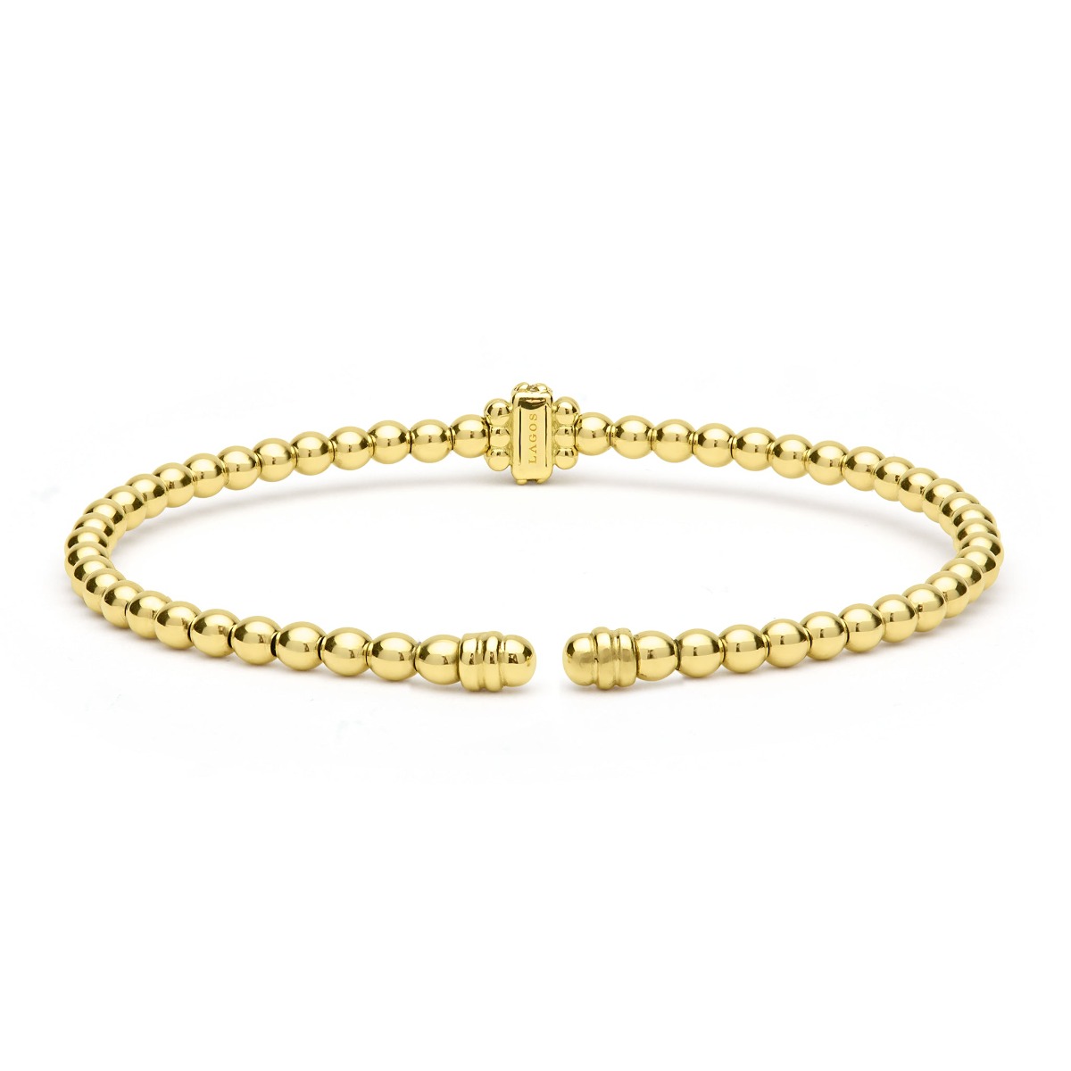 "Caviar Gold" Beaded Diamond Rondelle Cuff Bracelet (7)