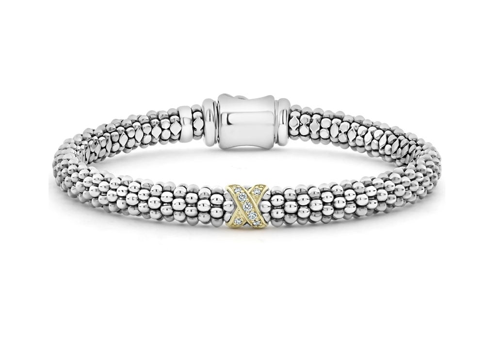 LAGOS Caviar Lux Single Station X Two-Tone Diamond Bracelet