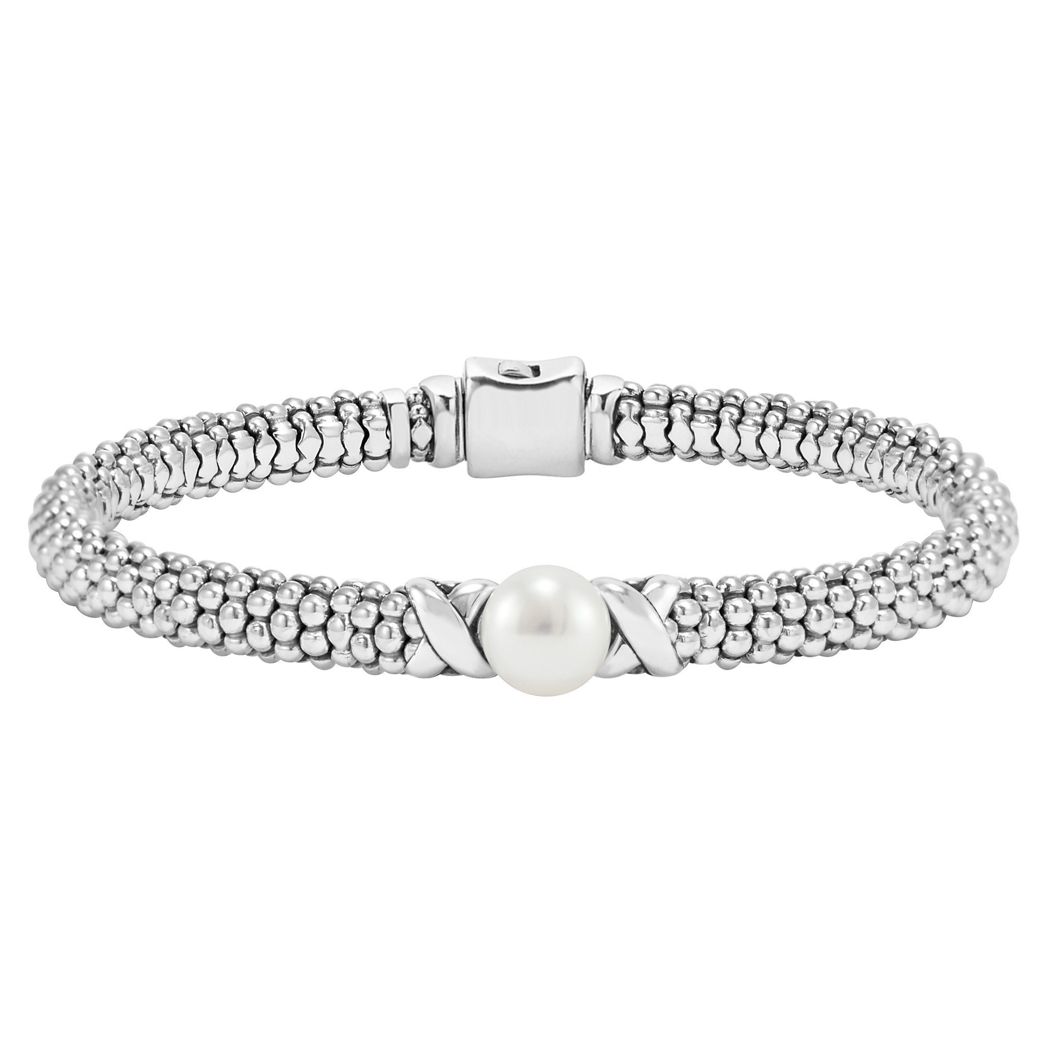 LAGOS "Luna" Silver X Pearl Caviar Bracelet