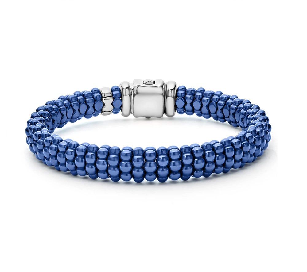 LAGOS "Blue Caviar" Ceramic Beaded Women's Bracelet, Size 7