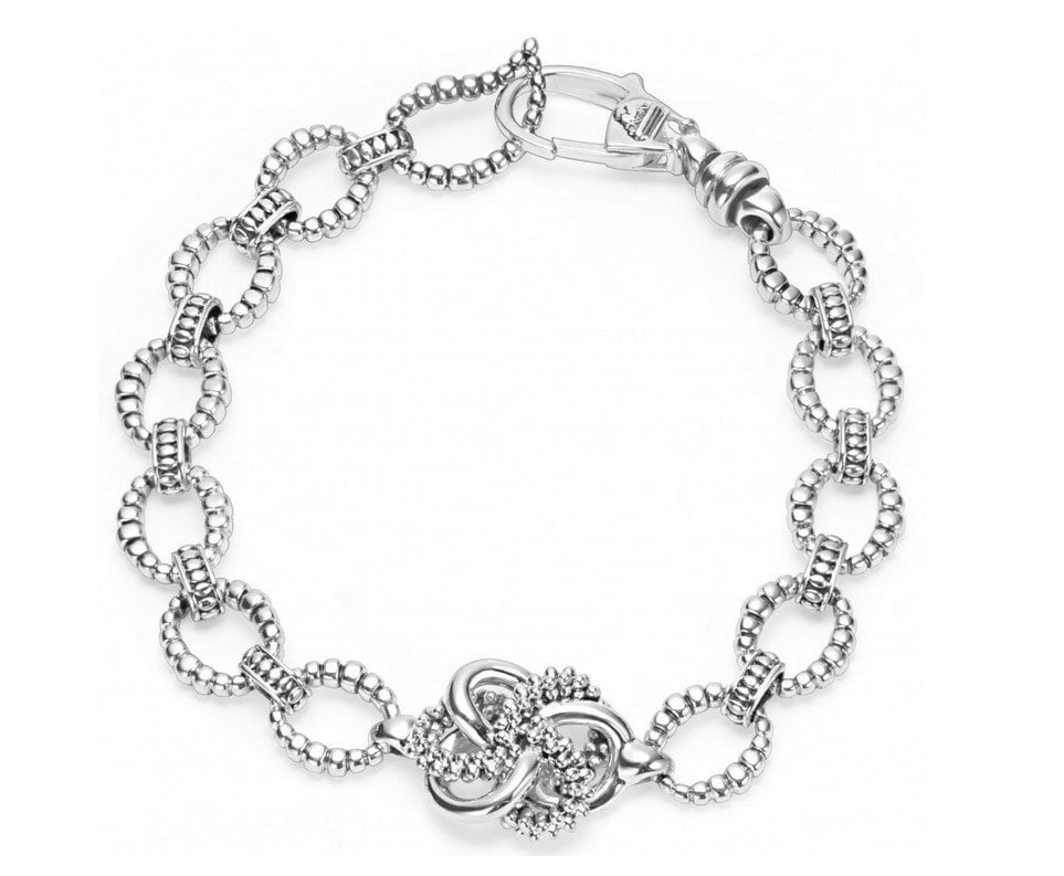 LAGOS "Love Knot" Silver Link Bracelet, Size 7