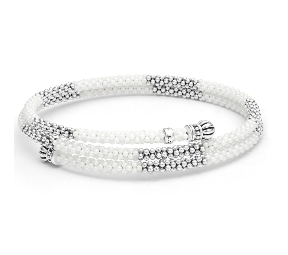 LAGOS "White Caviar" Ceramic Beaded Wrap Women's Bracelet