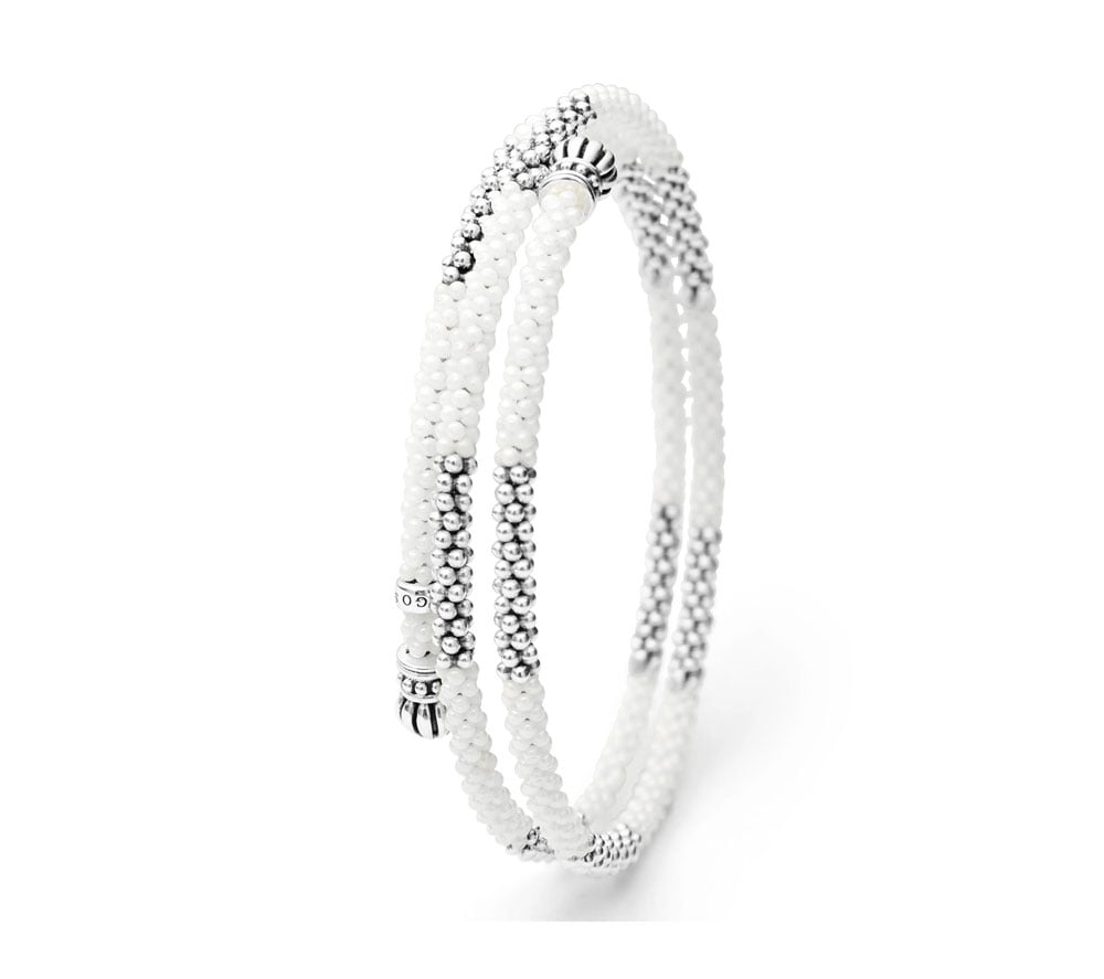 LAGOS "White Caviar" Ceramic Beaded Wrap Women's Bracelet