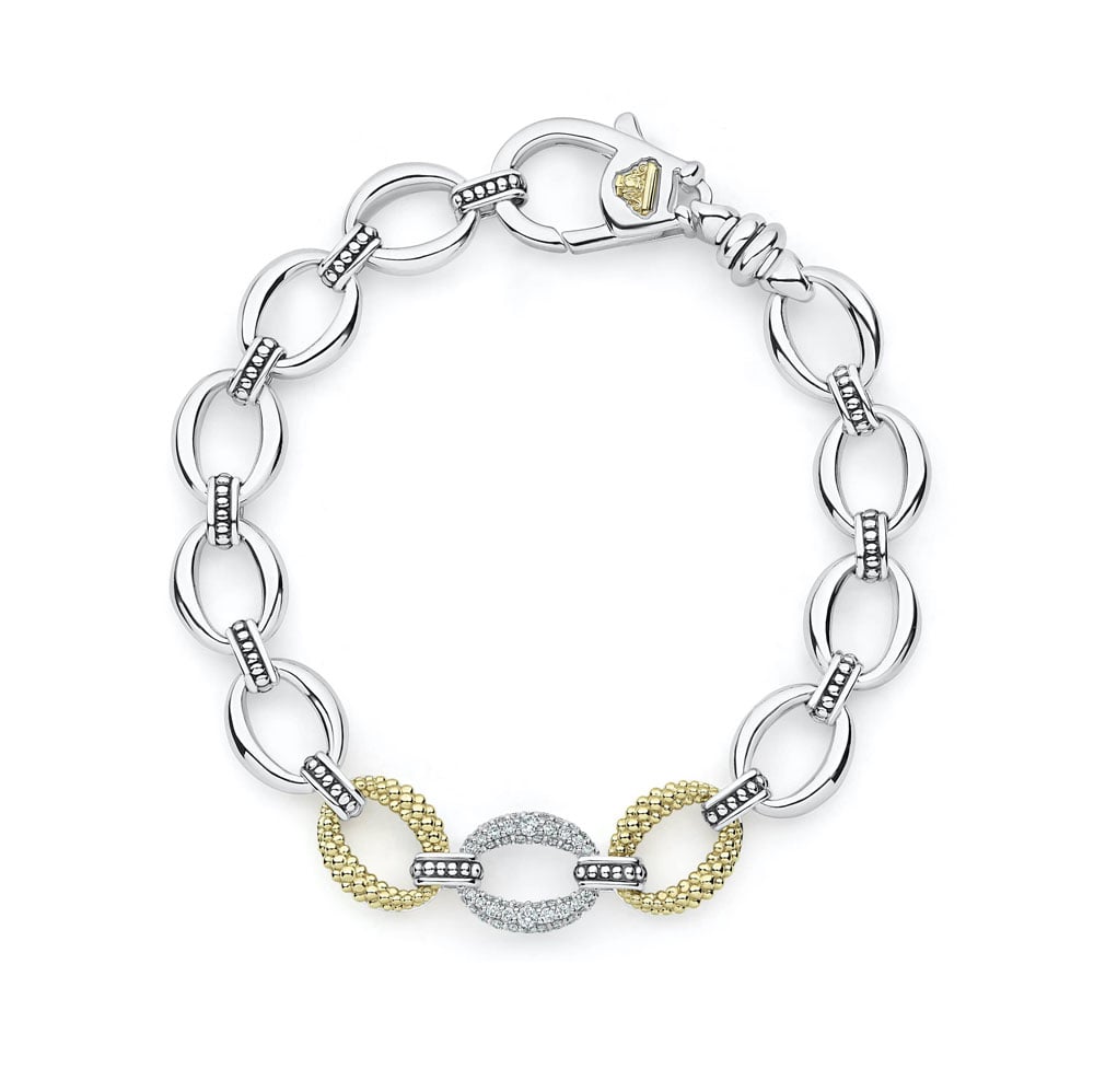 LAGOS "Caviar Lux" Single Station Diamond Link Bracelet