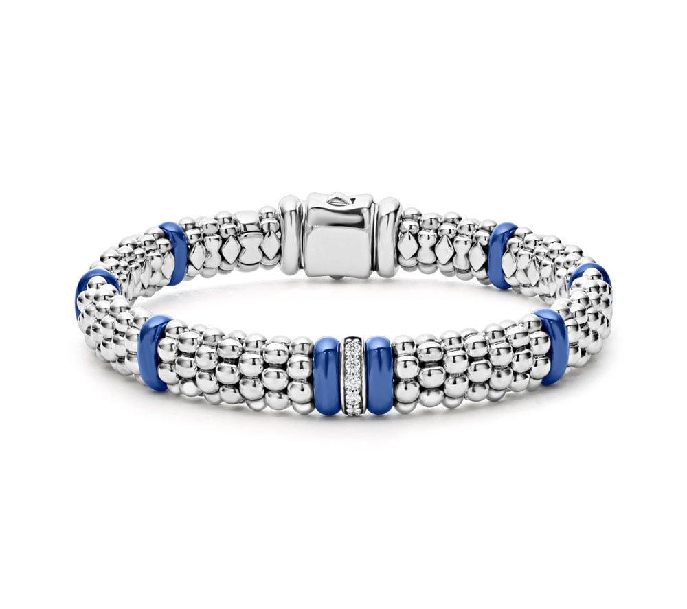"Blue Caviar" Single Station Diamond Caviar Women's Bracelet (7)