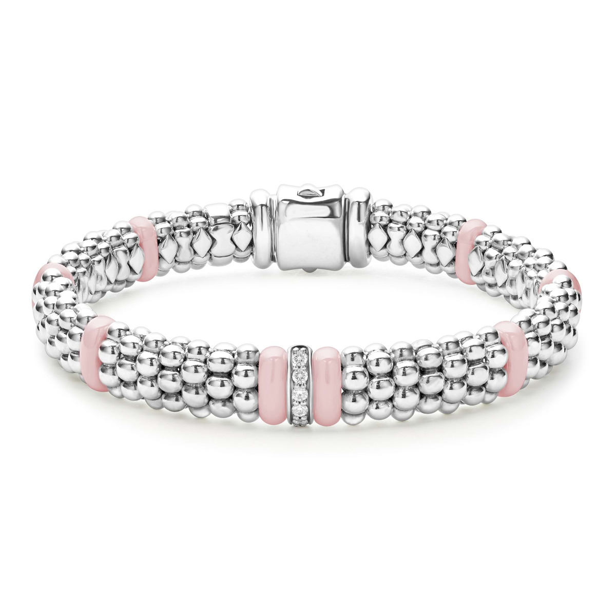 LAGOS "Pink Caviar" Single Station Diamond Caviar Bracelet (7)
