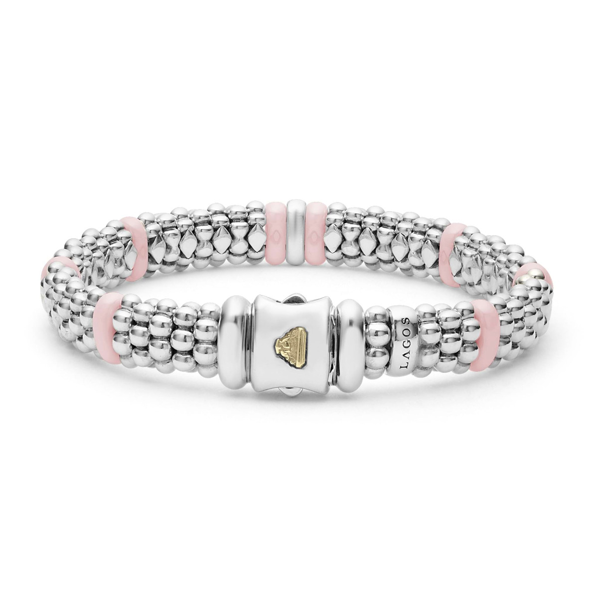 "Pink Caviar" Single Station Diamond Caviar Bracelet (7)